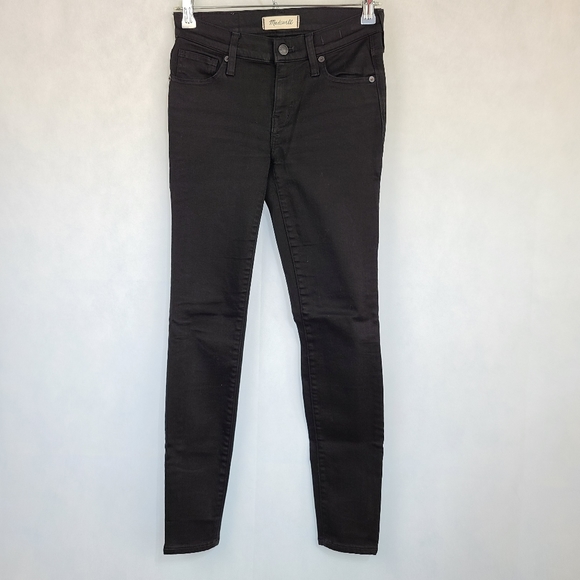 Madewell 8" Skinny in Coated Black. SIZE 25 - Picture 2 of 5